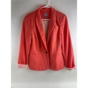 JCP Blazer Jacket Women's Size Large Salmon Color Jersey Shoulder Pads Blazer